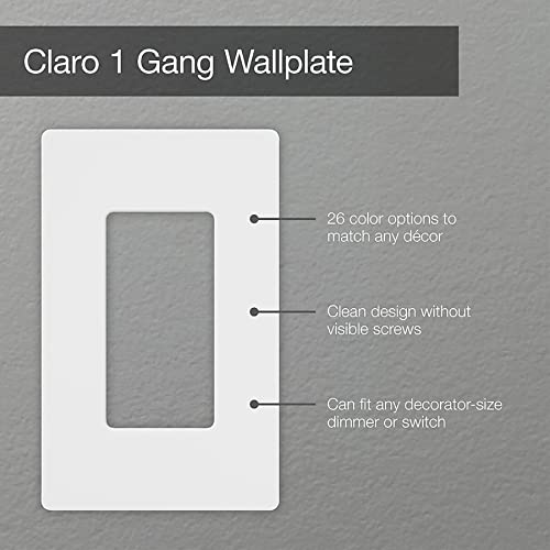 Lutron Claro Light Switch Cover Plate, 1 Gang Wallplate, Satin - color: Snow, size: 1 Pack