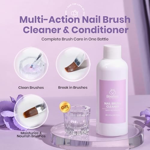 Beetles Nail Art Brushes Cleaner and Conditioner, 85ml (2.87 Fl.oz) - color: A - Clear-01