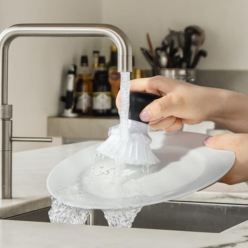MR.SIGA Dish Scrub Brush, Palm Brush Dish Scrubber, White, Pack of 2 - color: White