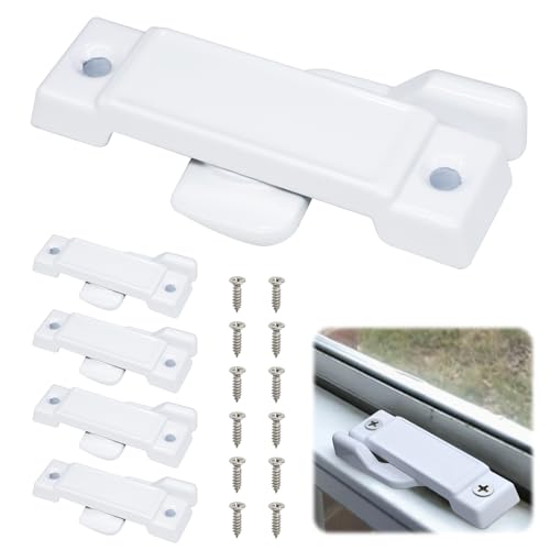 5PCS F2590 Window Sash Locks, White Sliding Window Latches - color: White