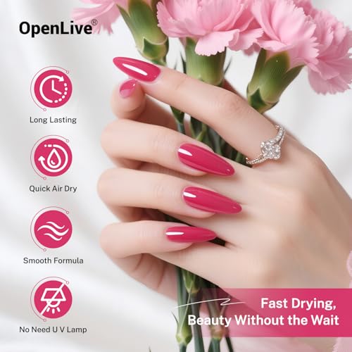 OpenLive 16.5ml Rose Red Nail Polish Large Volume Nail Polish - color: Rose Red