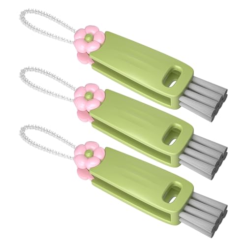 3 in 1 Cup Lid Gap Cleaning Brush Set, Multifunctional Bottle Clean-ing Brush, Cup Lid Gap Cleaner, Home Kitchen Crevice Cleaning Brush Tools (Green) - color: Green
