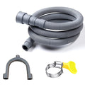 HLMOptimo 6 Feet Universal Washing Machine Drain Hose Flexible Dishwasher Drain Hose Extension Kits Corrugated Washer w/ 2 Clamps 1 adapter 1 U-Bend Holder - size: 6 Feet