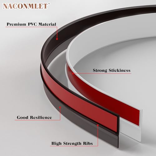 9.8 Ft*5 Pcs Cabinet Door Seal Strip Weather Stripping Gap Filler,Silicone Cabinet Door Dust Strips Suitable for Wardrobe and Cupboard,Rubber Seal Strip,Keep Cleaning Dry(Black - color: Black
