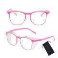 Safety Glasses for Men Women, Anti Fog Safety Goggles Comfortable Blue Light Blocking UV Protective Adult Nurse - color: Square Pink 1pack