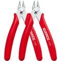 IGAN-170 Flush Wire Cutters (Pack of 2), Precision Jewelry Making Flush Cut Pliers, Small Wire Snips Clippers, Ideal for Ultra-fine Cutting Needs, Red - size: Pack 2