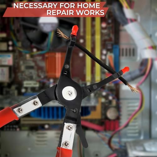 Car Wire Soldering Pliers, 9.5 Inch, Carbon Steel & Non-Slip Rubber Grip - color: Black & Red Soldering Aid Pliers Grip