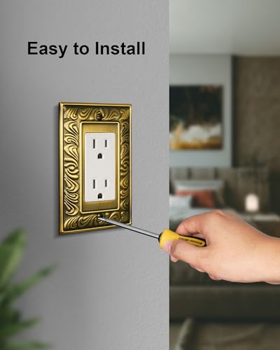 2-Pack Paisley Pattern Decorator Outlet Cover Plate, Metal Switch Plates - style: 1 Decorator 2PK