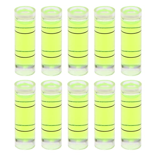 HARFINGTON 10pcs Small Cylindrical Bubble Level Vials 9.5x31mm PMMA Mini Horizontal Bubble Spirit Level Measuring Layout Tools for RV TV Picture Frame Hanging Tool Leveler - size: 9.5x31mm