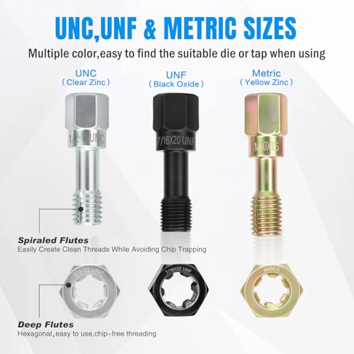Nilight 49PCS Thread Chaser Set SAE Metric Universal UNC UNF Sizes - size: 49PCS Metric & SAE