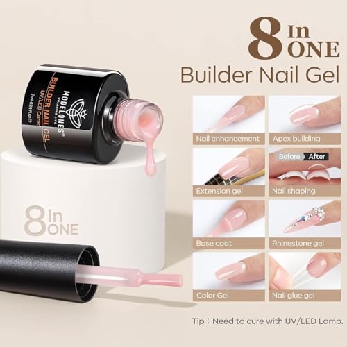 modelones Builder Nail Set, Builder Base Colors Nude Netural- 6Colors - color: B4-Soft Blush