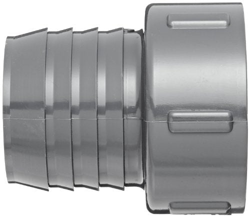 Spears 1435 Series PVC Tube Fitting, Adapter, Schedule 40, Gray, 2" Barbed x NPT Female