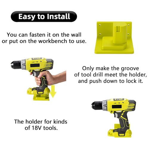 20 Pack Tool Holder Compatible with Ryobi 18V Wall Mount Plastic - size: 20 Pack