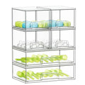 SpaceAid Bottle Storage Organizer Baby - Acrylic Bottles Station Organizer Container, Stackable Clear Drawers for Countertop, Vanity, Bathroom, Cabinet, Pantry Organization, 6 Pack, 4S2L, 15.6"H - size: 15.6"H, 6 Pack, 4S2L