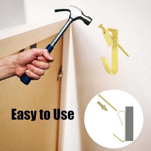 25PCS 100lbs Heavy Duty Picture Hangers with Nails,Picture Hanging Hooks,Heavy Picture Hanging Hardware Used in Wooden Wall & Drywall for Mirror, Photo Frame,Clock,House Decoration - style: Style B