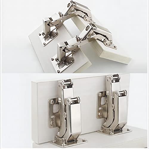 Qrity 2X Pack of Big Kitchen Cabinet Door Hinges Cupboard Door 170 Degree Hinges + 16 Fixing Screws - Large Angle Door Hinges - No Slot Required - Easy to Install (Pack of 2) - size: 2 Pcs Hinges (Pack of 2)