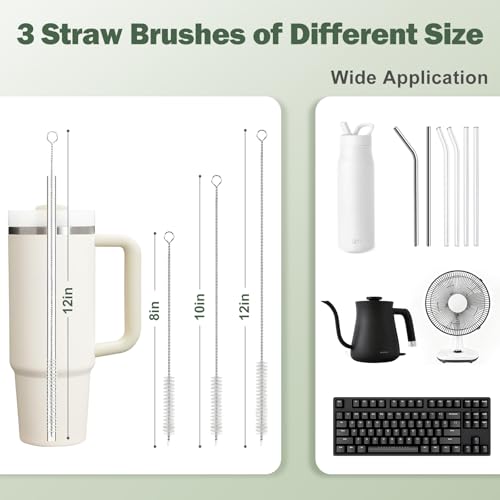 XYFuuee 5Pcs Water Bottle Cleaner Brush Set 5 in 1 Cup Straw Cleaning Brush - color: Green