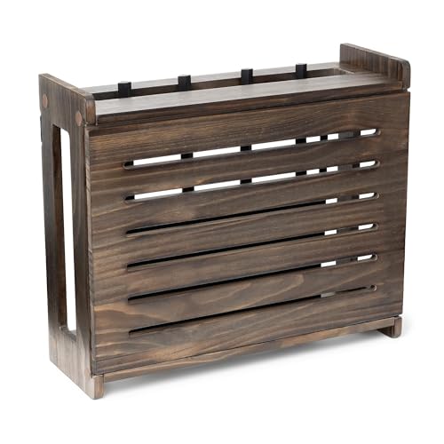 WiFi Router Storage Cabinet Router Box Hider WiFi Box Hider Shelf Cover - color: Espresso Brown