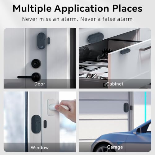 Sanjie Door Window Alarm Sensors, 5 Pack, 125dB, Volume Control - color: Grey