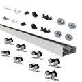 JUBEST 8FT/96" Bypass Door Hardware,Heavy Duty Aluminum Sliding Closet Door Hardware Set with Finger Pulls for 4 Doors System,Sturdiness and Smoothly,Easy to Insatll,Silver - size: 8 feet for 4 doors