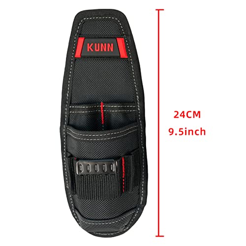 KUNN Construction Tool Holder Small Electrician's Tool Pouch for Tool Belt - color: Red-1 Pack