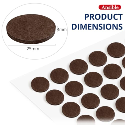 Ansible 60 PCS Felt Furniture Pads 1" for Hardwood Floors - size: 60 PCS 1" Brown, Round