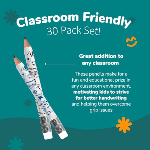 Channie's Extra Thick Kids Pencil Boxes for School Bulk - Easy-to-Hold Presharpened Jumbo Pencils for Preschoolers - Box of 30 Wood Pencils for School, Ideal for Classroom Prizes - White - style: White Panda, Ages 3-7 (My First Pencil)