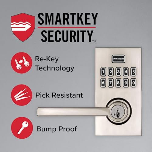 Kwikset 917HFL-514S Smartcode Keypad Electronic with Halifax Lever SmartKey with 6AL Latch and RCS Strike Matte Black Finish - color: Matte Black