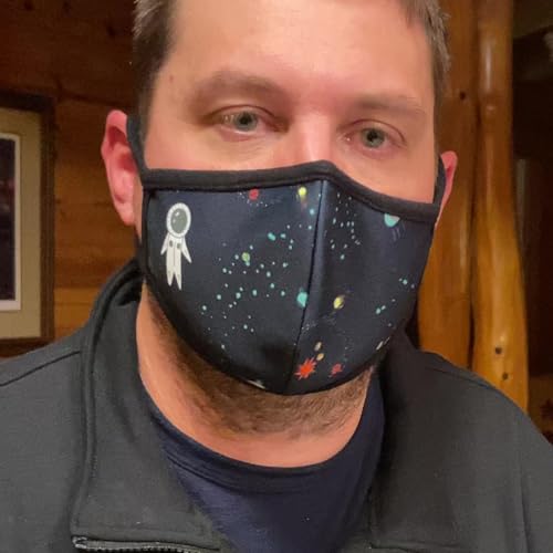 Cloth Face Mask for Women, Men - Reusable Fabric Masks with Nose Wire - color: 3 Pack Astronauts