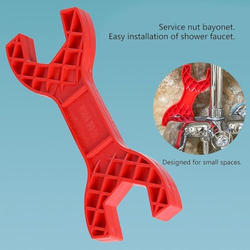 1Pc Red Multifunctional Double Head Shower Wrench Plastic Made Lightweight Bathroom Wrenches for Faucet Shower Wrench Tool,Adjustable Wrenches,Small in Size,Tools and Home Improvement,Hand Tools
