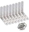 4 Pack Flat Mending Plate for Wood, Stainless Steel Straight Brackets Flat Repair Fixing Wood Brace Joining Plates Connector with Fixing Screws (8, L-Shaped Bracket 0.78*3.93*3.93in) - size: L-Shaped Bracket 0.78*3.93*3.93 in