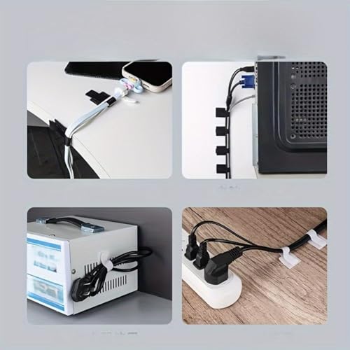 20PCS Cable Management Clips, Reusable Cable Management Organizer, Organizer in Home, Office, Kitchen, School - color: Black