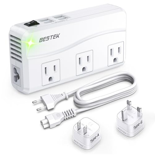 BESTEK Universal Travel Adapter 220V to 110V Converter - color: white