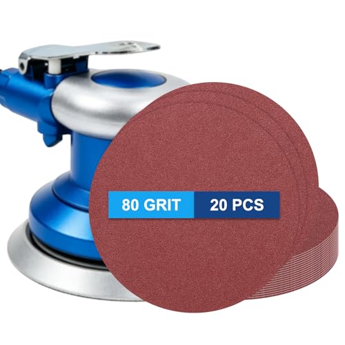 20 Pack 6 Inch PSA Sanding Discs 80 Grit Aluminum Oxide Red - size: 80 grit