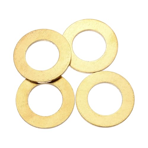 PATIKIL M20x36x2mm Flat Washers, 4PCS Brass Automotive Drain Plug Gaskets Flat Ring Oil Crush Washer Spacers for Faucets Garden Bolts Screws Hose, Golden - size: M20x36x2mm
