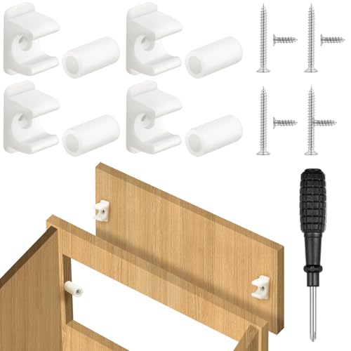 Juexica 4 Pairs False Cabinet Front Clip False Drawer Clips, White - color: White