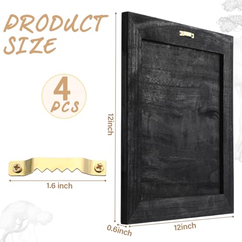 DoubleFill 4 Pcs Washed Blank Wooden Signs, 12 x 12 x 0.6 Inch Blank Signs for Crafts, Rustic Wood Canvas, Wooden Plaque, Wood Planks for Crafting Wall DIY Projects Gift Making (Black) - color: Black
