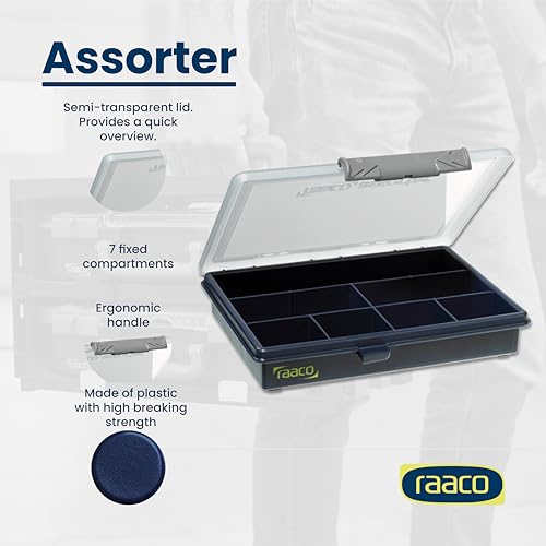 Raaco Assorter 6-7 Tool Box Organizer, 7-Slot - Small Parts & Hardware - size: Compact –7 Slots, style: Fixed Grid