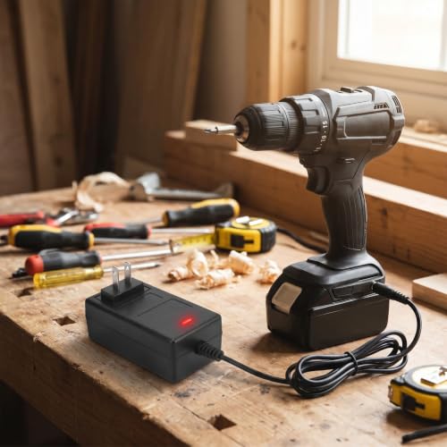 21V 2A Lithium Battery Charger, AC Battery Charger Adapter Supports Preventing Overvoltage with US Plug 100‑240V