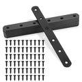 Flat Straight Braces, Black Mending Plate, Heavy Duty Metal Straight Brackets, Repair Joining Bracket, Repair Plates Fixing Bracket Connector for Wood, Furniture, with Screws