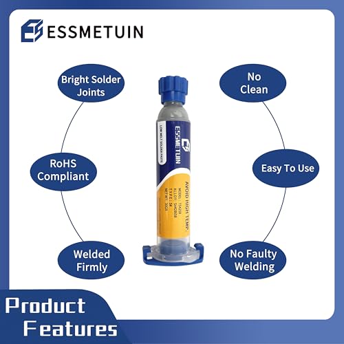 Sn42/Bi58 Lead Free Solder Paste (30g) & No Clean Soldering Flux(10cc) & Soler Wick for Electronic Soldering, SMD/SMT Remove