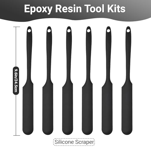 Gartful 6PCS Silicone Spatula Sticks, Non-Stick Epoxy Resin Mixing Sticks Scraper Tools, Reusable Stirring Rods for Resin, Paint, Waxing, Liquid, Arts Crafts Supplies, Facial Mask, Black - color: Black, size: Large