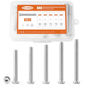 M8 x 60mm 65mm 70mm 75mm 80mm Flat Round Head Hex Socket Cap Screws Bolts, Furniture Screws, 304 Stainless Steel, Allen Hex Drive, Metric Fully Threaded, Bright Finish, Assortment Kit 10PCS - size: M8 x 60/65/70/75/80mm (10PCS)