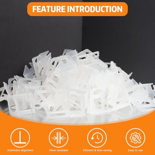 DGSL 3500 Pcs Tile Spacers 1/8 Inch, Tile Leveling System with Hammer | Tile Installation Tools for Ceramic Tile and Stone Installation, Tile Leveling Clips Helps DIY and Professional Tile Layer - size: 1/8 x 3500