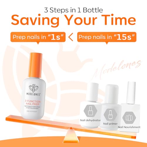 modelones Nail Dehydrator and Primer, 3-in-One HEMA-Free Nourishing Prep - color: Nail Dehydrator and Primer Clear