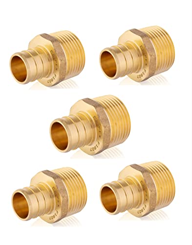 5-PACK EFIELD Pex Crimp Fitting,3/4" x 3/4"NPT Male Adapter(PEX1807021-5) - size: P5, style: 3/4 x 3/4