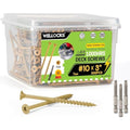 WELLOCKS #10 x 3 in Deck Screws, Tan 300 PCS with T25 Bits - color: Tan