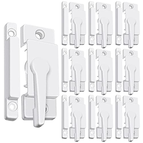Window Sash Locks for Vertical Horizontal Sliding Window Double Hung Window - color: 10Pcs White