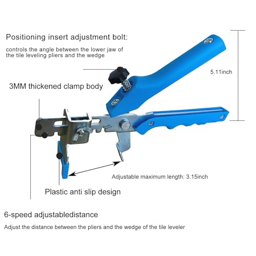Tile Leveling system Plier Hand Floor Pliers Tiling Installation Tool Tile Locator Leveling System for DIY Ceramic Tile Stone Wall Tile Spacers Adjustment blue - size: Blue tile plier