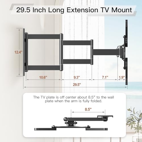 ELIVED 29.5in Long Arm TV Wall Mount for 26-60" TVs, VESA 400x400, 77 Lbs - size: Indoor Arm: 29.5"